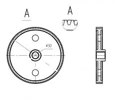 Колесо зубчатое механизма поворота КС-3577.28.083-3 схема