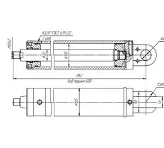 Гидроцилиндр ЦГ-100.50х600.02 схема