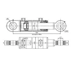 Гидроцилиндр ЦГ-125.90х1100.11 схема