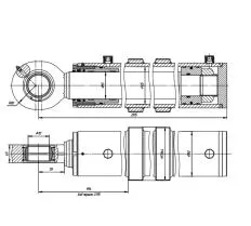 Гидроцилиндр ЦГ-125.90х2400.62 схема