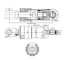 Гидроцилиндр ЦГ-140.80х800.18-02 схема
