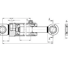 Гидроцилиндр рулевой 50-3405215-01 ГОРу (с ПАЛЬЦАМИ) схема