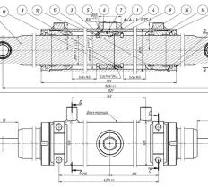 Гидроцилиндр рулевого управления двухстороннего действия ЦБСД 100х80х290 схема