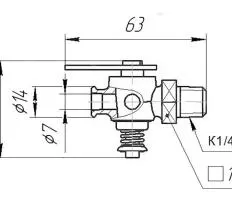 Кран сливной (353-1305010-А) (ПС7-ОТ) ПС7-0 УРАЛ схема